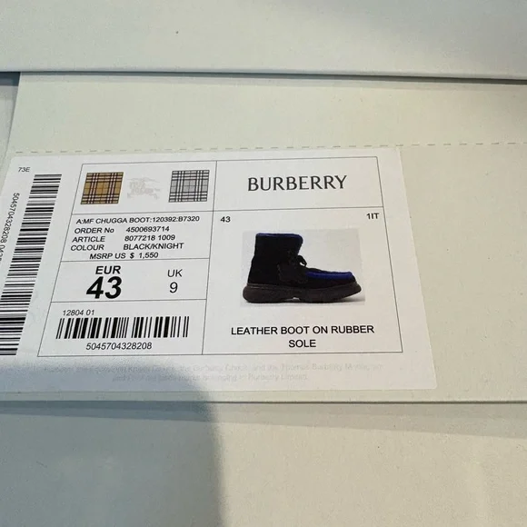 Burberry Black and Blue Fur Boots